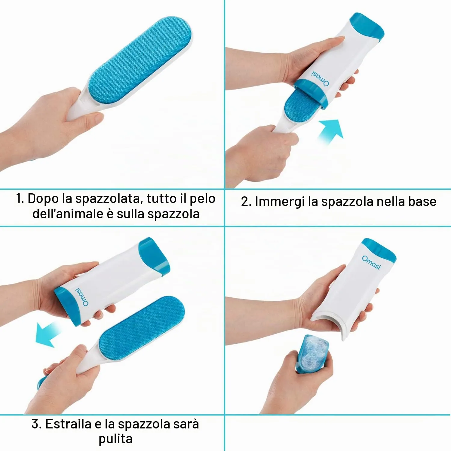 Omasi Togli Peli Animali, Leva Peli Animali Animali Domestici peli Rimozione Spazzola Peli Cane Gatto, Rimuovi la Pelliccia su Cuccia, Tappeti, Vestiti e Divani - immagine 6