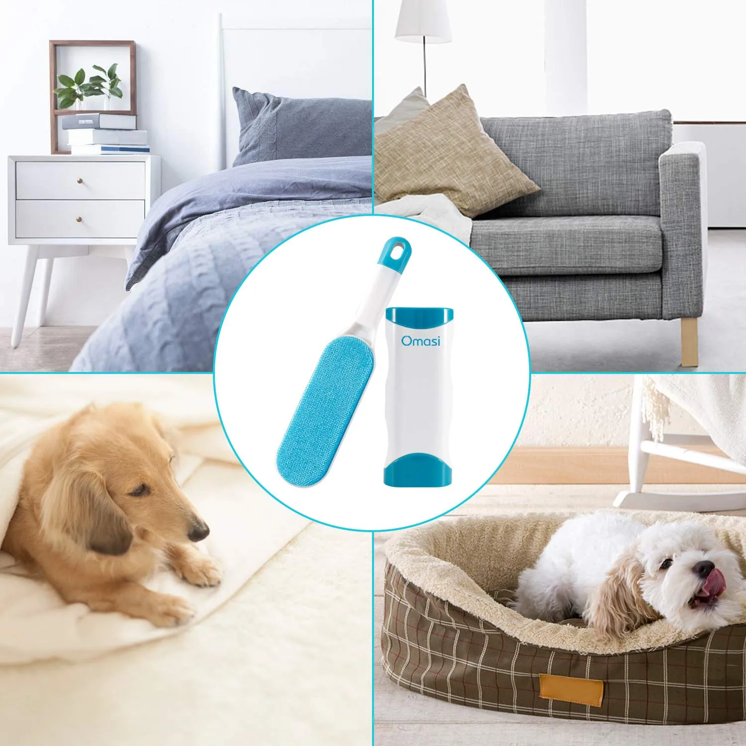 Omasi Togli Peli Animali, Leva Peli Animali Animali Domestici peli Rimozione Spazzola Peli Cane Gatto, Rimuovi la Pelliccia su Cuccia, Tappeti, Vestiti e Divani - immagine 9
