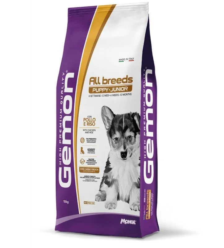 Gemon All Breeds Puppy & Junior con Pollo e Riso 15 Kg - immagine 1