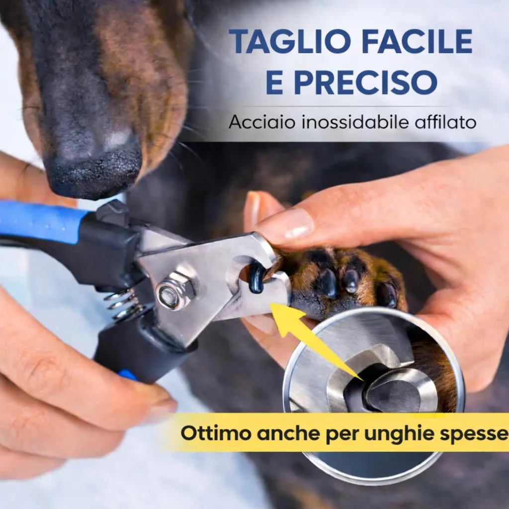 MandA® Taglia unghie per cane con CUSTODIA.Tagliaunghie Cani, Gatti e Altri Animali+Lima. Lame affilate in acciaio inossidabile con blocco di sicurezza. Forbici tagliaunghie. Medio-grande - immagine 5