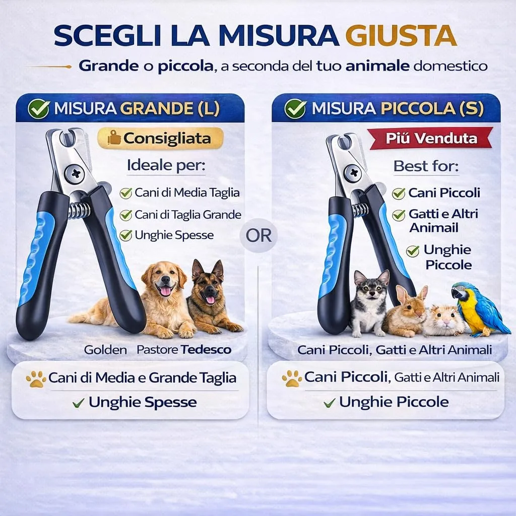 MandA® Taglia unghie per cane con CUSTODIA.Tagliaunghie Cani, Gatti e Altri Animali+Lima. Lame affilate in acciaio inossidabile con blocco di sicurezza. Forbici tagliaunghie. Medio-grande - immagine 7
