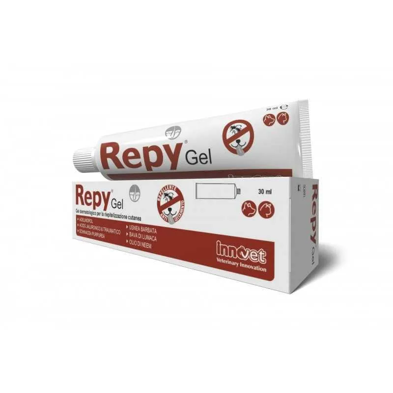 Innovet Repy Gel 30 ml. Repy Gel Trova utile impiego per Migliorare l’Esito Funzionale ed estetico della riepitelizzazione cutanea nel Cane e nel Gatto. - immagine 1