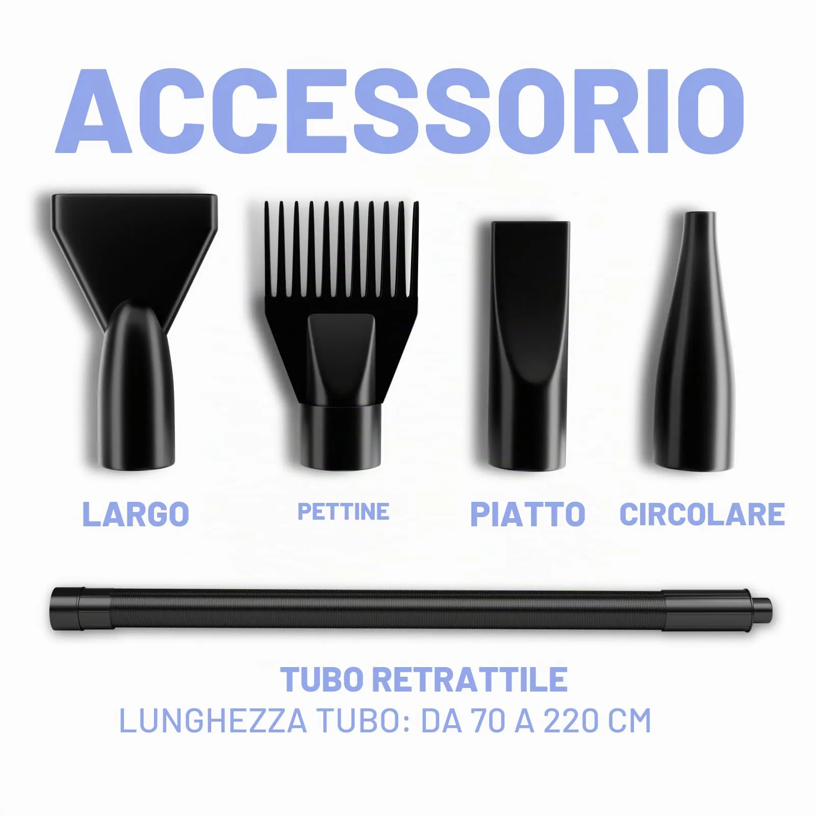 Blanlody Soffiatore per Cani Blower Molto Silenzioso, 5,2 Cv/3800 W - immagine 3