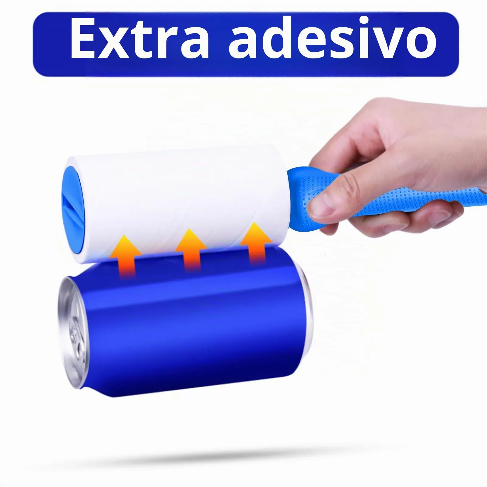 Rullo peli animali, extra appiccicosi 540 fogli, 90 fogli per leva pelucchi, spazzola togli peli animali/rulli di pelucchi/spazzola peli gatto/spazzola peli cane (Blu) - immagine 3