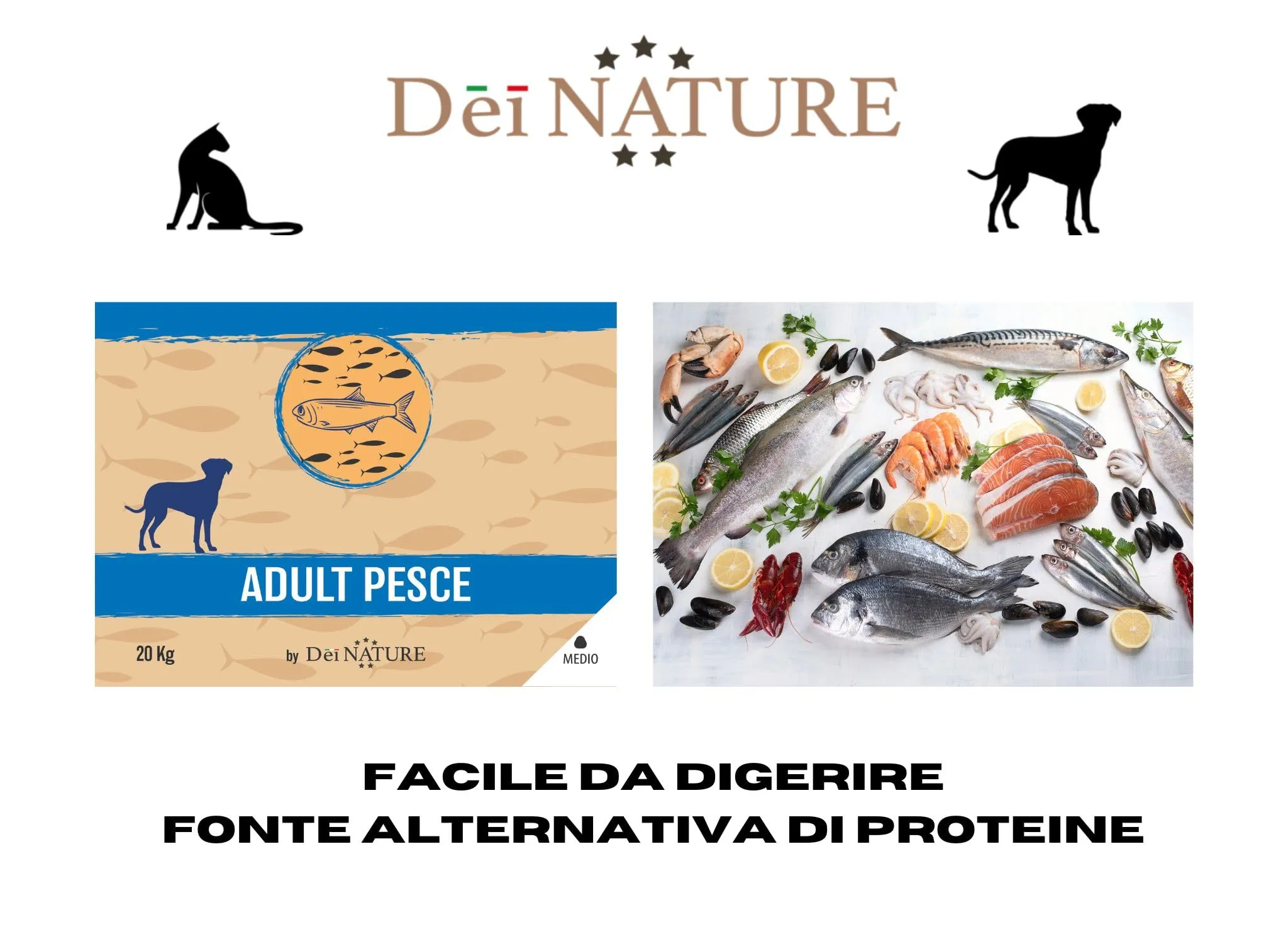 Dei Nature, Crocchette Cani 20 kg Pesce, offerta, Alimento Secco bilanciato per Cani Adulti di tutte le razze e taglie, Prodotto Made in Italy con ingredienti selezionati - immagine 4