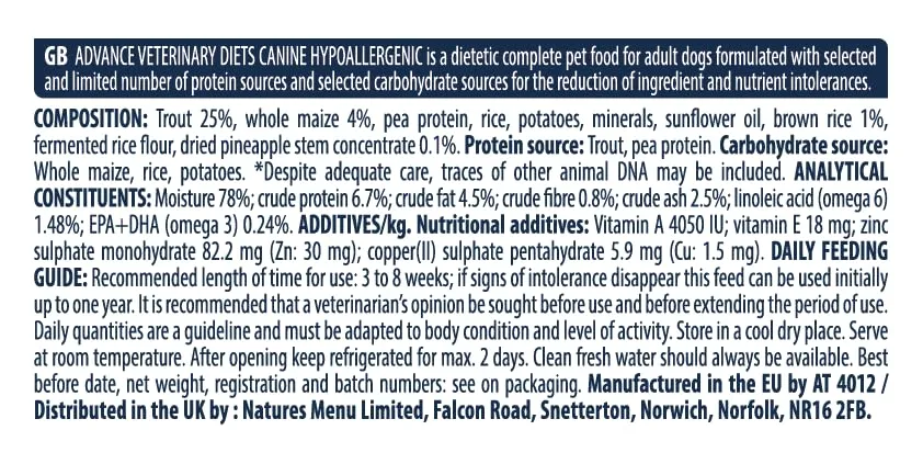 Advance Diets Cibo Umido per Cani - Hypoallergenic con Trota - 6 scatolette da 400g - immagine 5