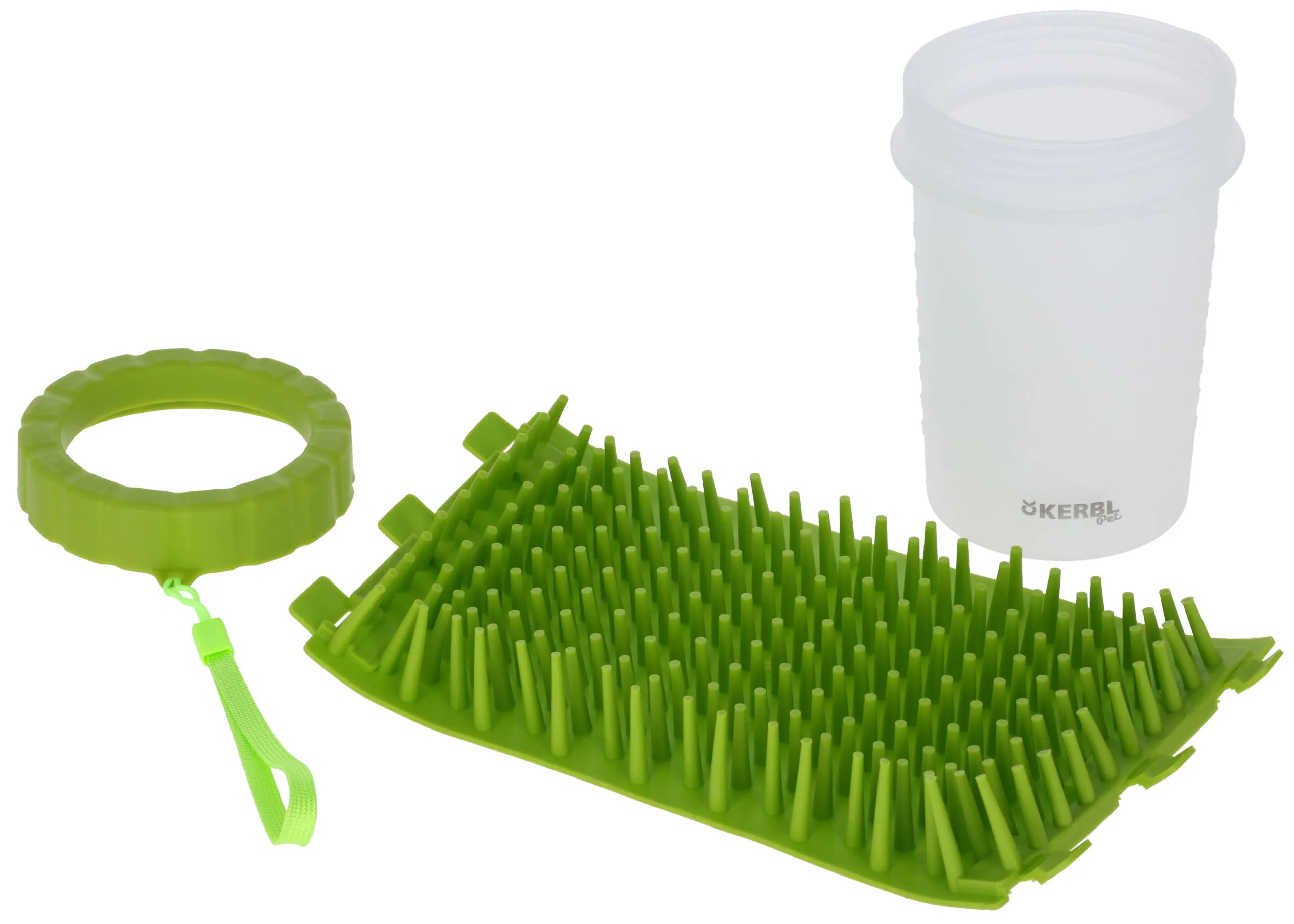Kerbl Pet pulitore per zampe, verde, 14,5 cm, Ø10 cm, pulitore zampe cani, gatti, plastica, cani, gatti - immagine 3