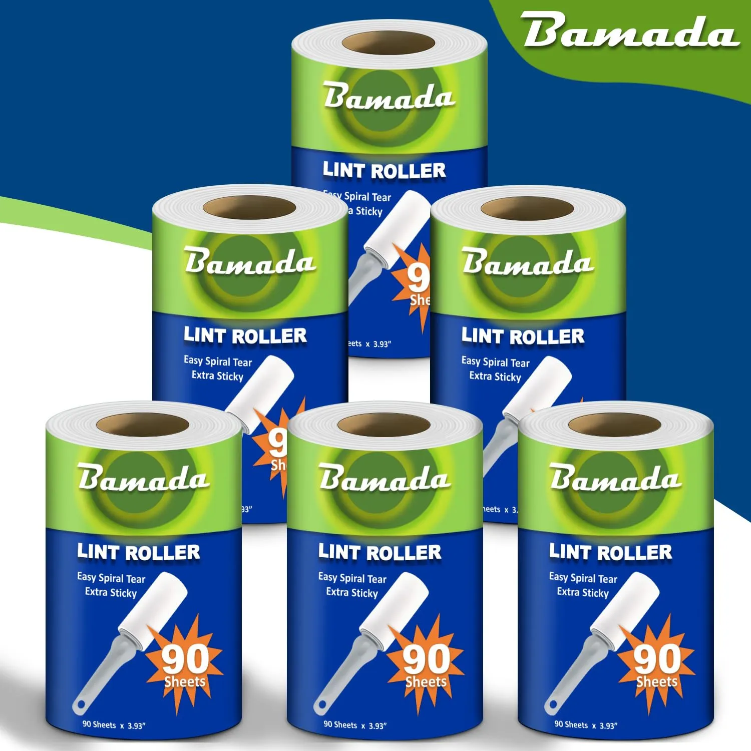 Rullo peli animali, extra appiccicosi 540 fogli, 90 fogli per leva pelucchi, spazzola togli peli animali/rulli di pelucchi/spazzola peli gatto/spazzola peli cane (verde) - immagine 7