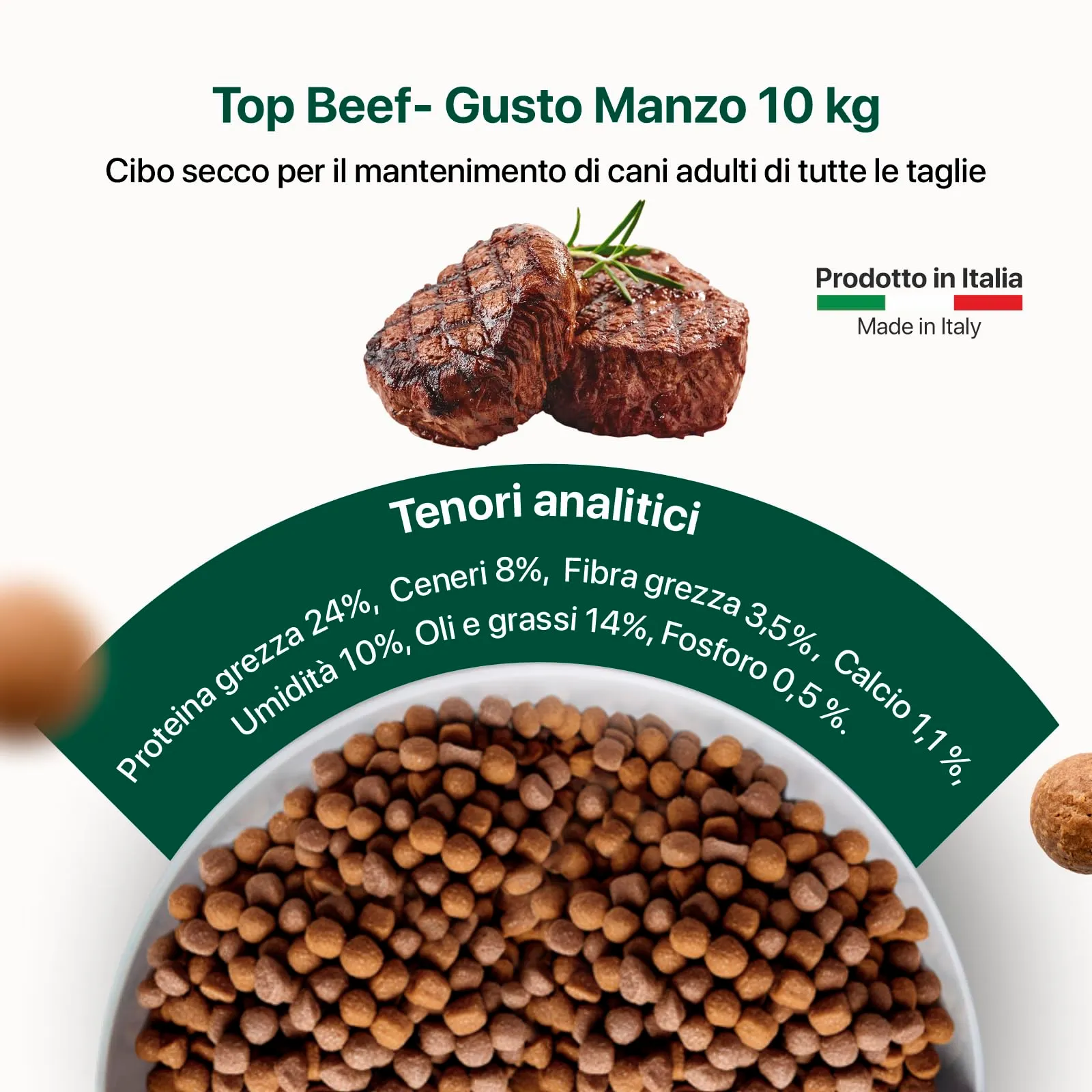Top Beef - Gusto manzo, cibo secco adatto al mantenimento di cani adulti di tutte le taglie - 10 kg - immagine 3