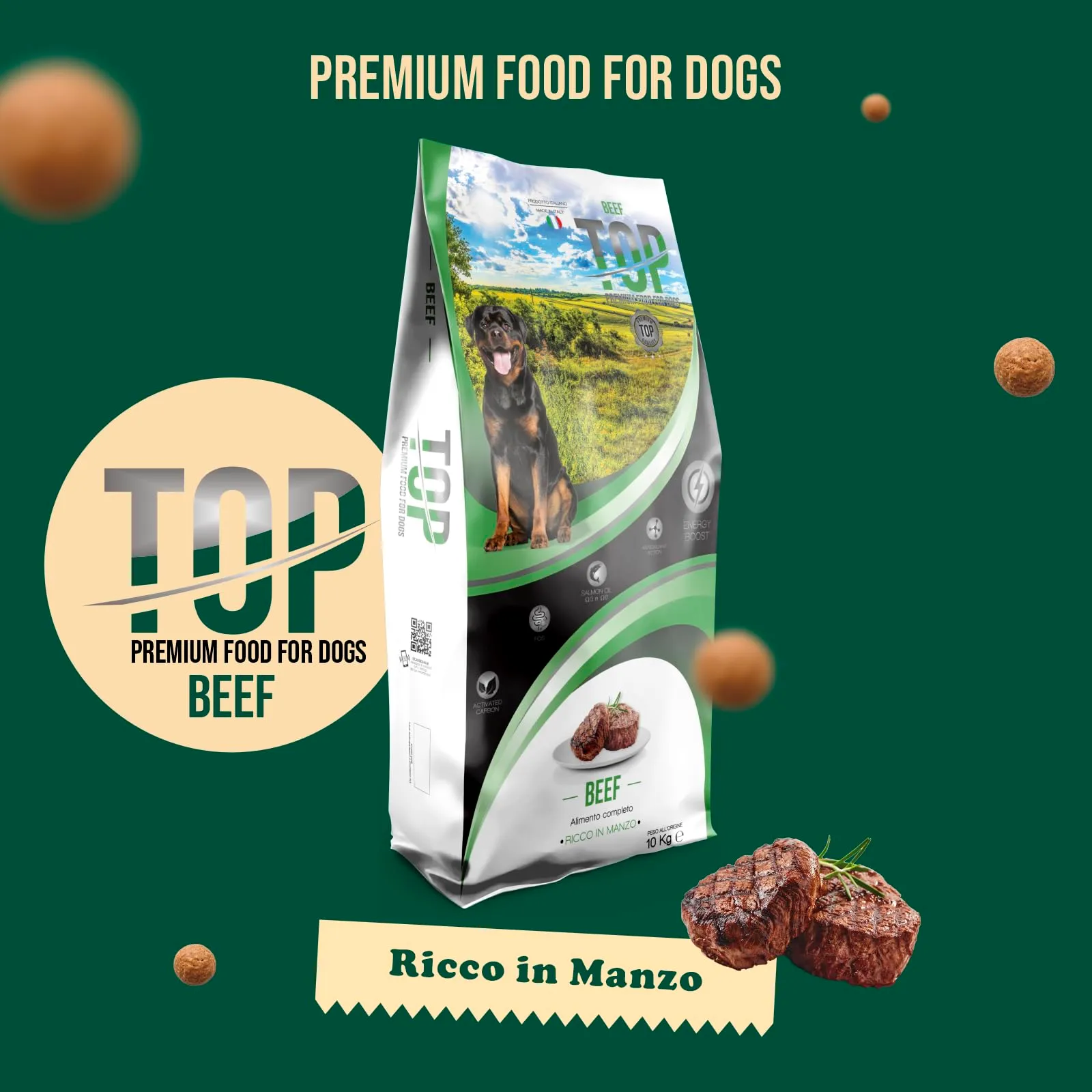 Top Beef - Gusto manzo, cibo secco adatto al mantenimento di cani adulti di tutte le taglie - 10 kg - immagine 5