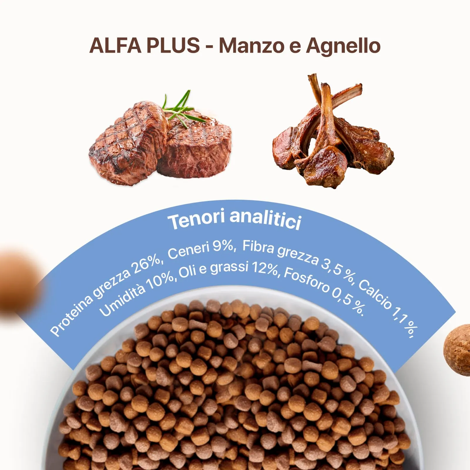Alfa Plus - Gusto manzo e Agnello, cibo secco per cani adulti di taglia media/grande - 20kg - immagine 3