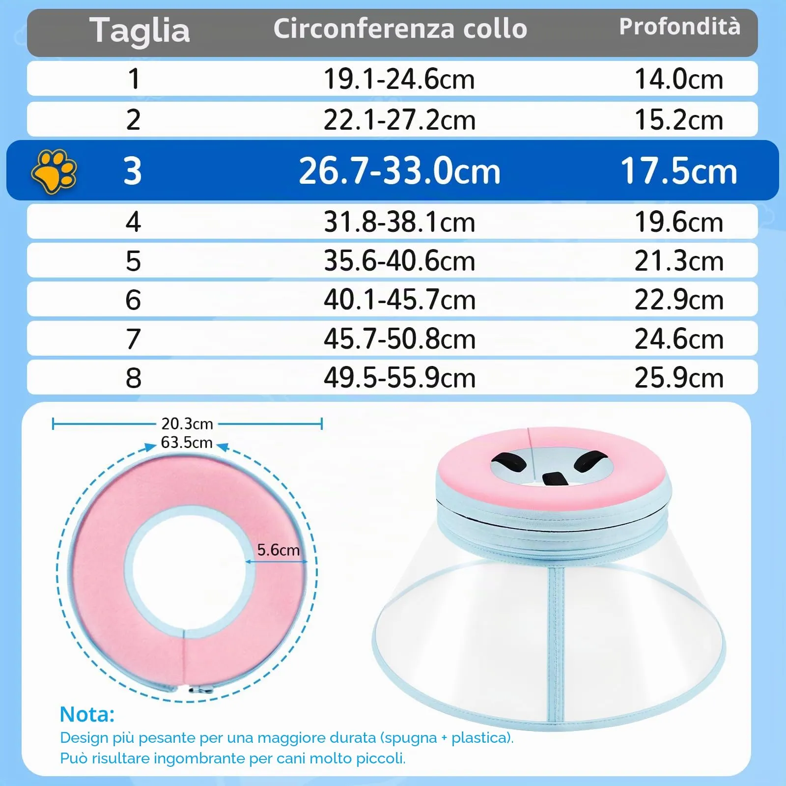 Collare Elisabettiano Cane Morbido, Alternative ai Collare Gonfiabile Cane, Collari Elisabetta Cani con Nucleo in Schiuma, Collari Protettivo Regolabile Cani Anti-Leccamento (Rosa, Size 3) - immagine 5