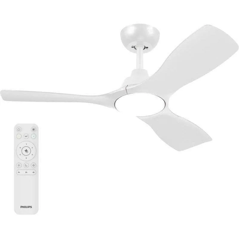 Ventilatore da Soffitto con Luce Philips Olas 30W 106cm 6 Velocità LED Telecomando Silenzioso Funzione Inverno - immagine 1