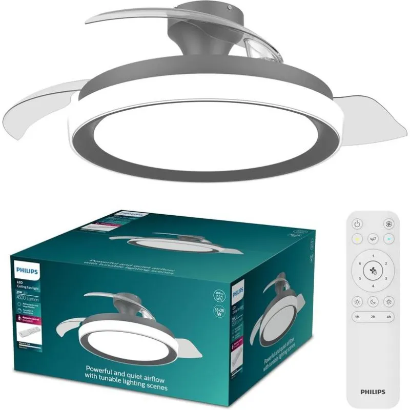 Ventilatore da soffitto Philips Bliss 106 cm LED 4500 lm nero regolabile - immagine 1