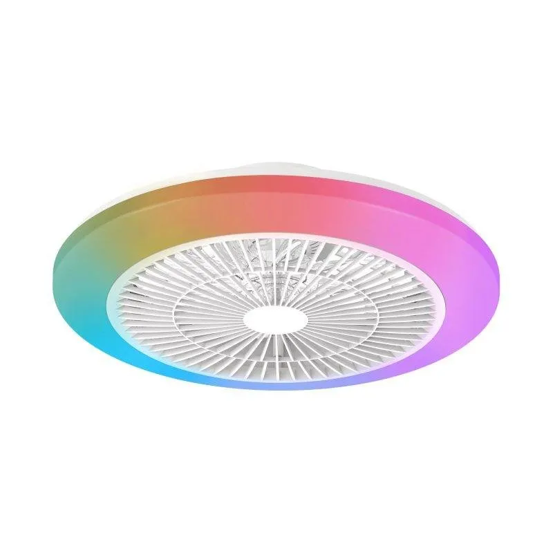 Ventilatore da Soffitto con Luce Philips Amigo Flat Fan Ceiling 60W 48cm 6 Velocità Telecomando LED RGB - immagine 1