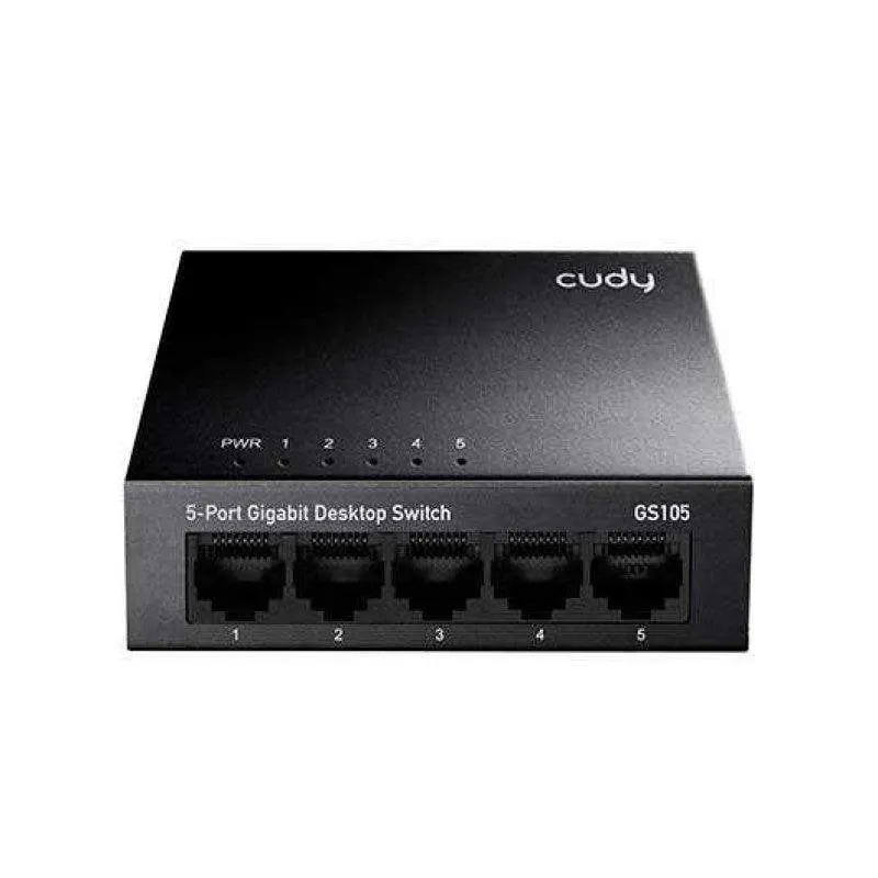 Switch CUDY GS105 Gigabit 5 Porte Case in Metallo Desktop - immagine 1