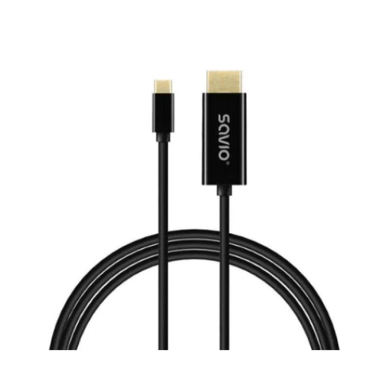 Cavo USB-C Savio CL-191 2m HDMI 4K Plug and Play Nero - immagine 1