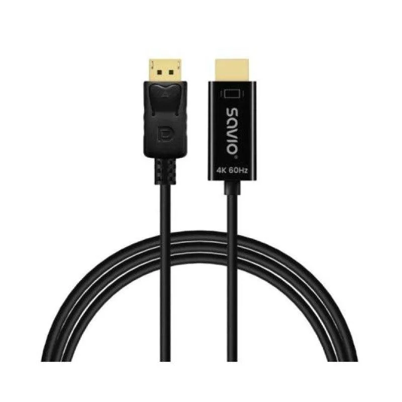 Cavo DisplayPort Savio CL-189 1,5 m 4K 60Hz HDMI Placcato Oro - immagine 1