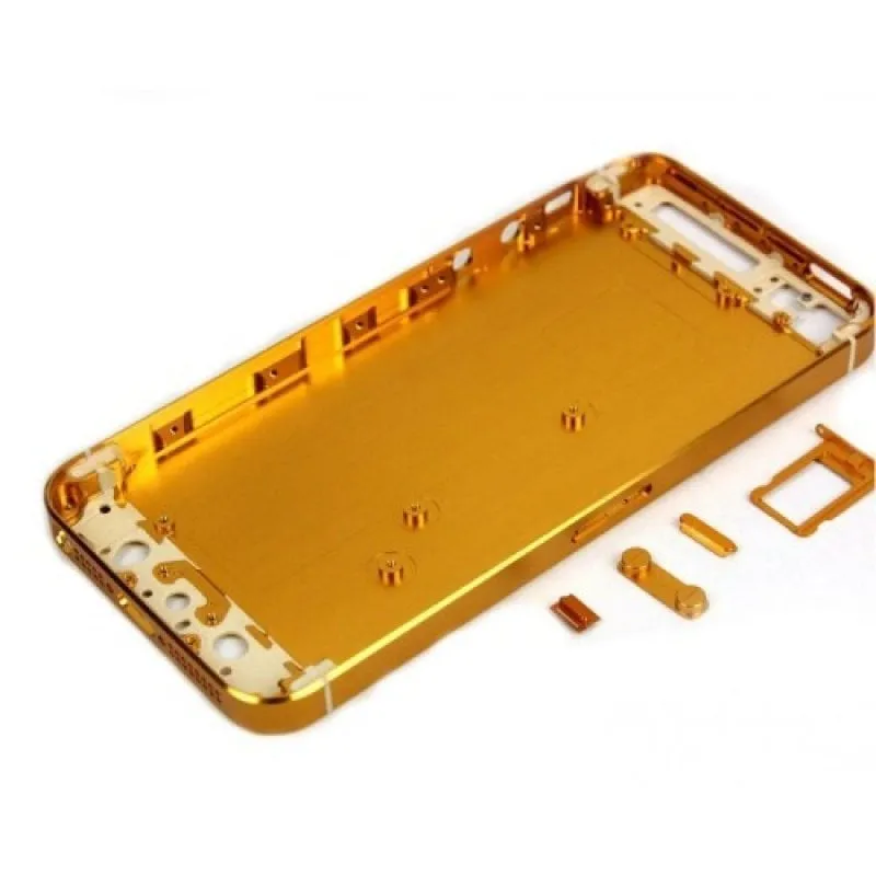 Cover posteriore per iPhone 5 A1428 A1429 A1442 Oro e Bianco - immagine 1