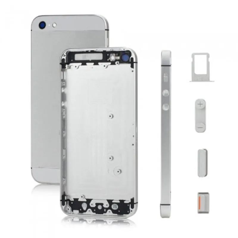 Cover posteriore per iPhone 5 A1428 A1429 A1442 Argento e Bianco - immagine 1