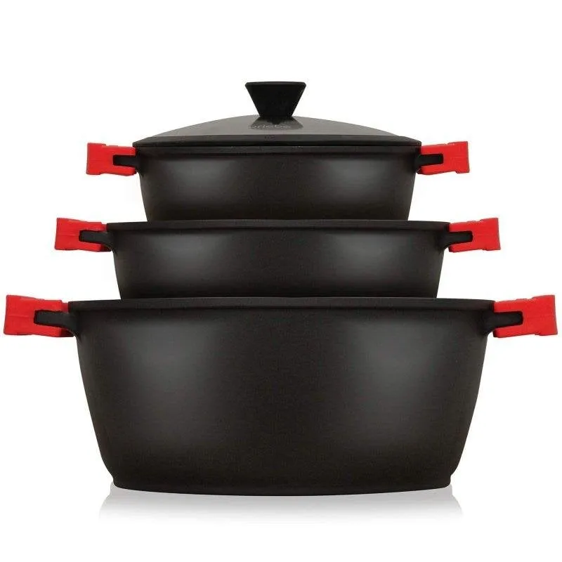 Batteria da Cucina Briebe Blackt3 6 Pezzi Alluminio Induzione Titanio - immagine 1