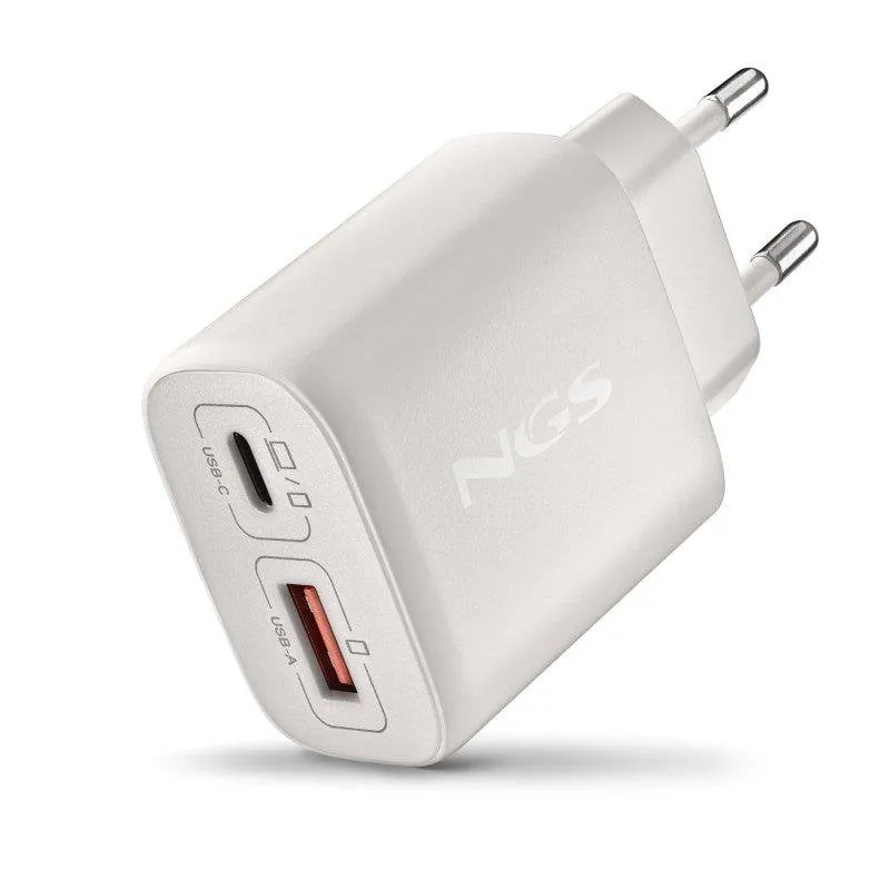 Caricatore GaN NGS EON 45W 2 Porte USB-C PD/PPS + USB-A QC3.0 Bianco - immagine 1