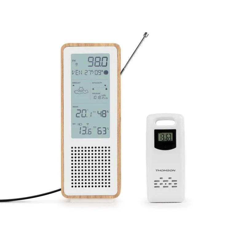 Altoparlanti Thomson Bluetooth Compatti con Stazione Meteo e Display LCD - immagine 1