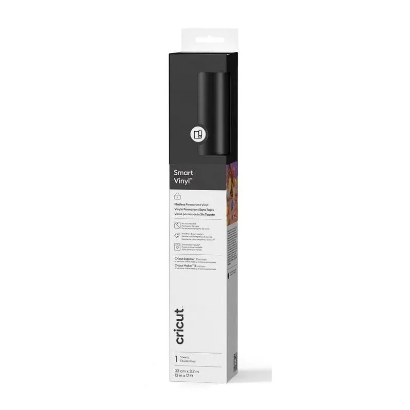 Vinile termotrasferibile Cricut Smart Nero Opaco 33 cm x 3,7 m lavabile - immagine 1