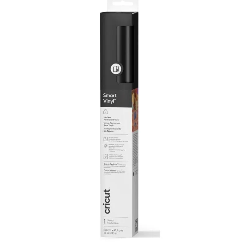 Vinile adesivo Cricut Smart Vinyl Nero Permanente Opaco 330 mm Interno Esterno - immagine 1