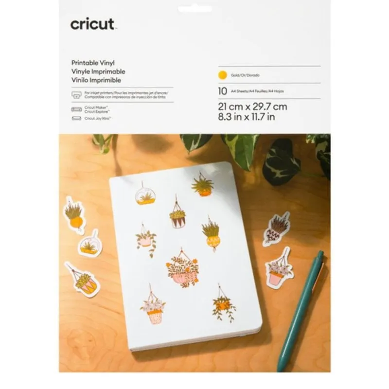 Lamina vinile termotrasferibile Cricut Oro 210 mm x 297 mm 10 fogli - immagine 1