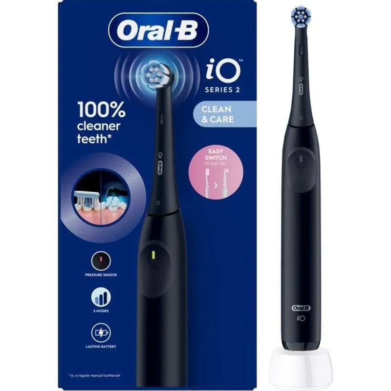 Spazzolino Elettrico Oscillante Oral-B iO2 Night Black 3 Modalita Sensore Pressione Timer - immagine 1