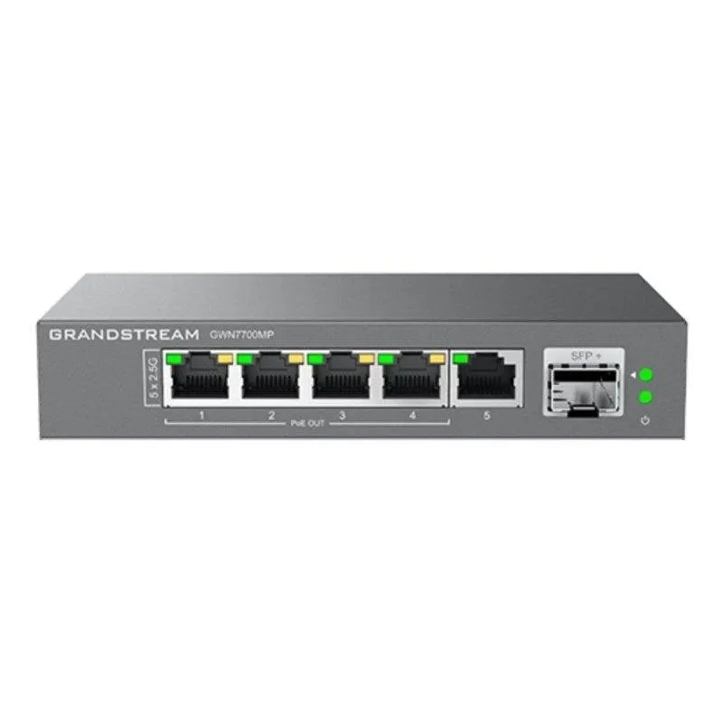 Switch Grandstream GWN7700MP 5 Porte Multi-Gigabit PoE+ SFP+ 10G Fanless - immagine 1