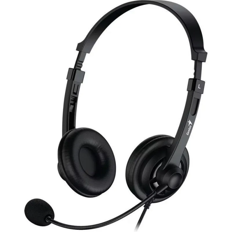 Auricolari Genius HS-230U cablati USB-C per ufficio con microfono flessibile e controllo volume neri - immagine 1