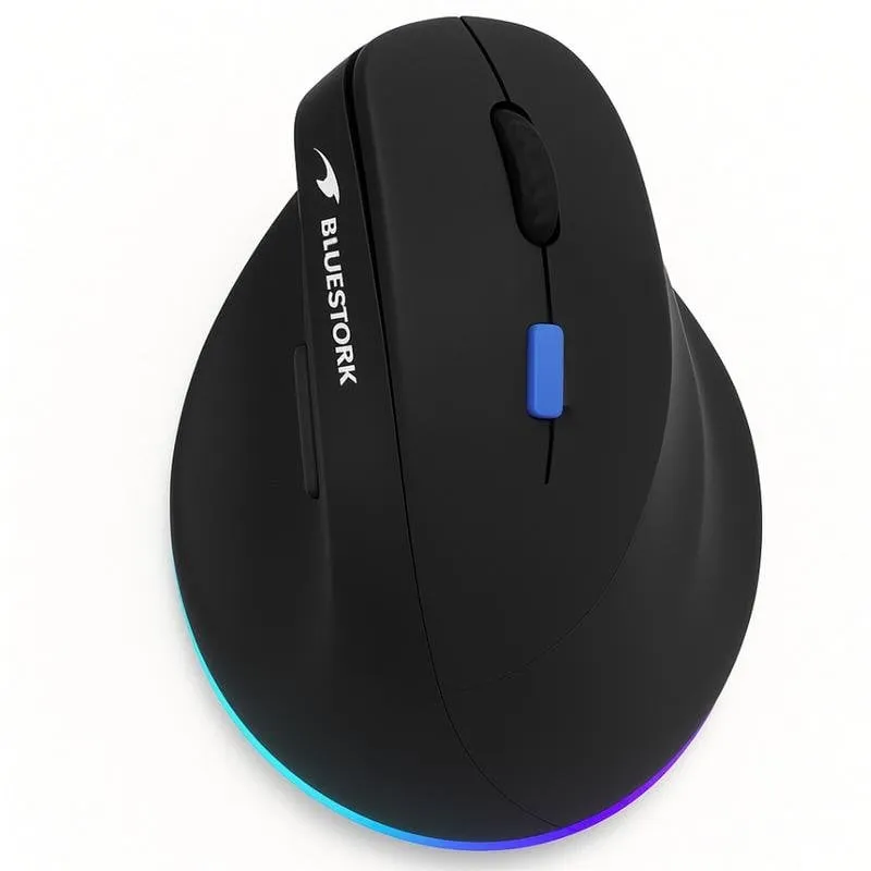 Ratón Bluestork Ergo Lumi Pro Bluetooth RF 4800 DPI Nero RGB Verticale - immagine 1