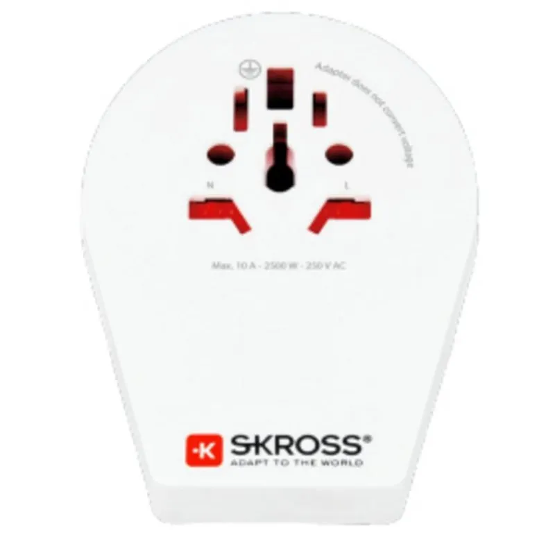 Adattatore da viaggio SKROSS 1.500271-E Universale 2500 W Bianco compatto - immagine 1