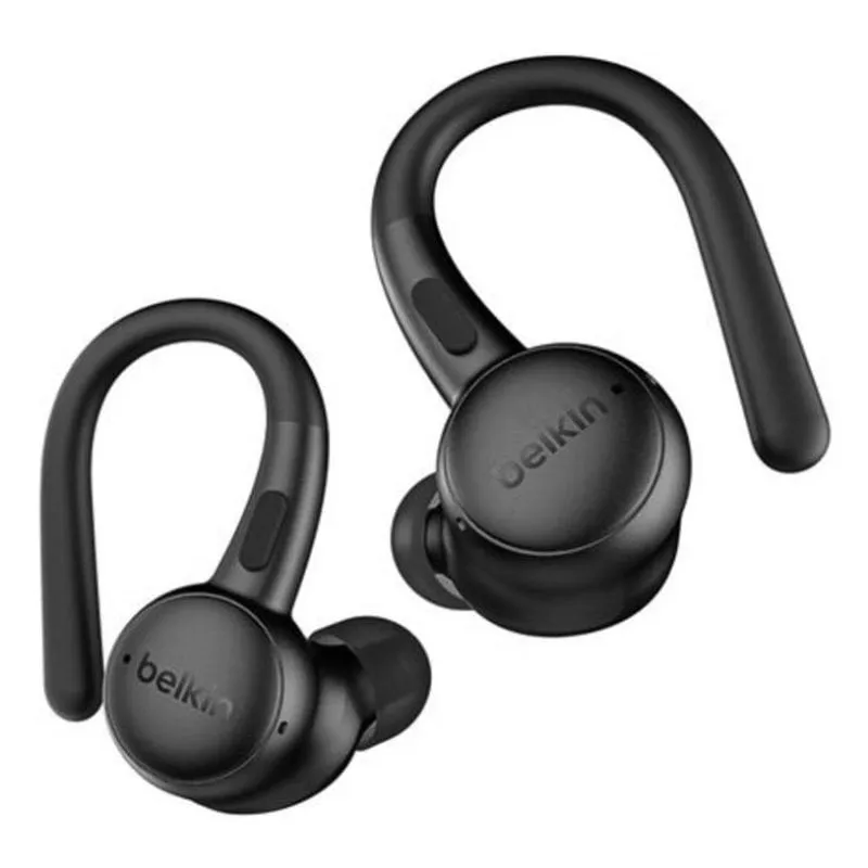 Auricolari Belkin SoundForm ActiveFit wireless Bluetooth con Cancellazione Attiva Rumore, microfono e protezione IP54, neri - immagine 1
