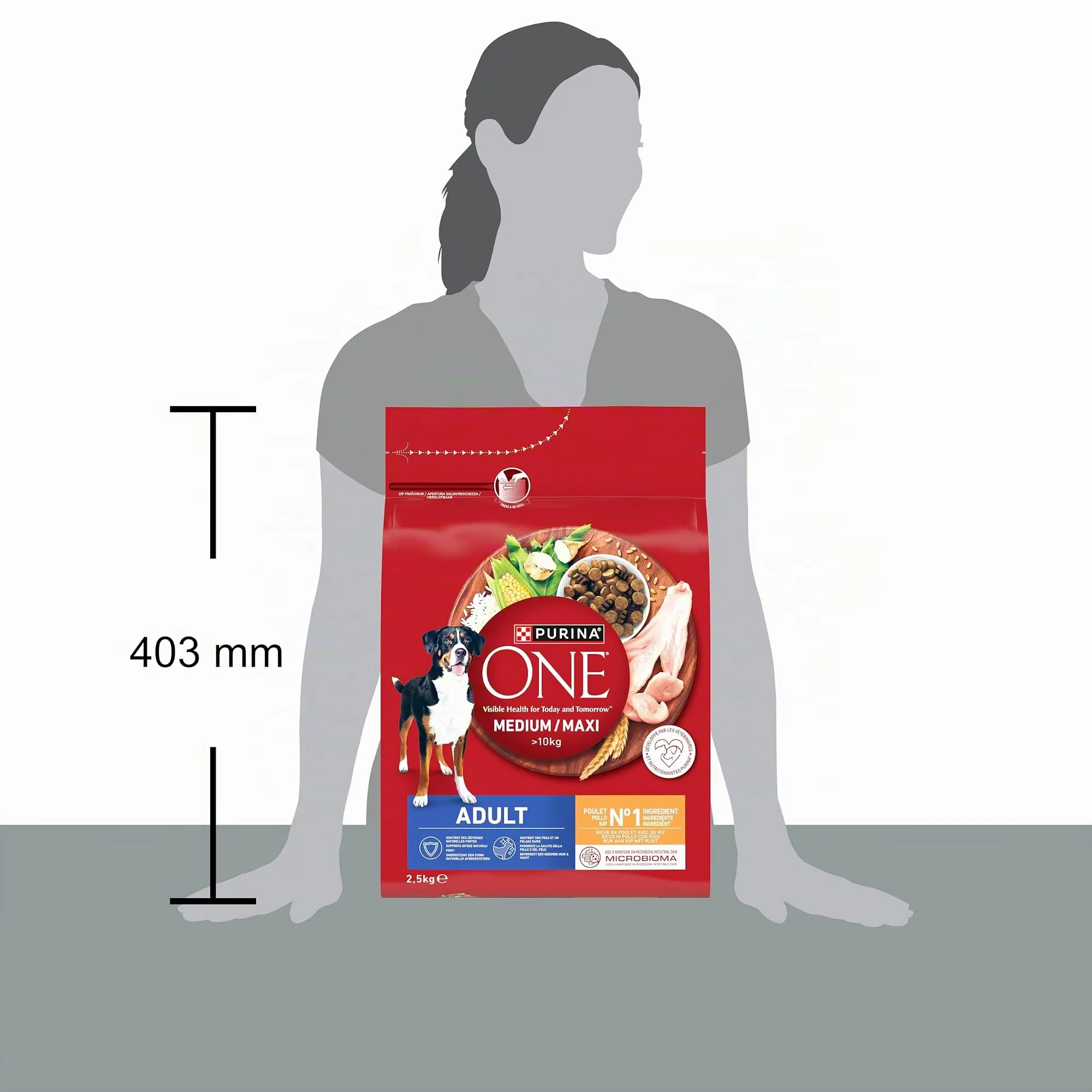 PURINA ONE Medium Maxi Crocchette per Cani Adulti con Pollo e Riso 4 Sacchi da 2.5kg - immagine 4