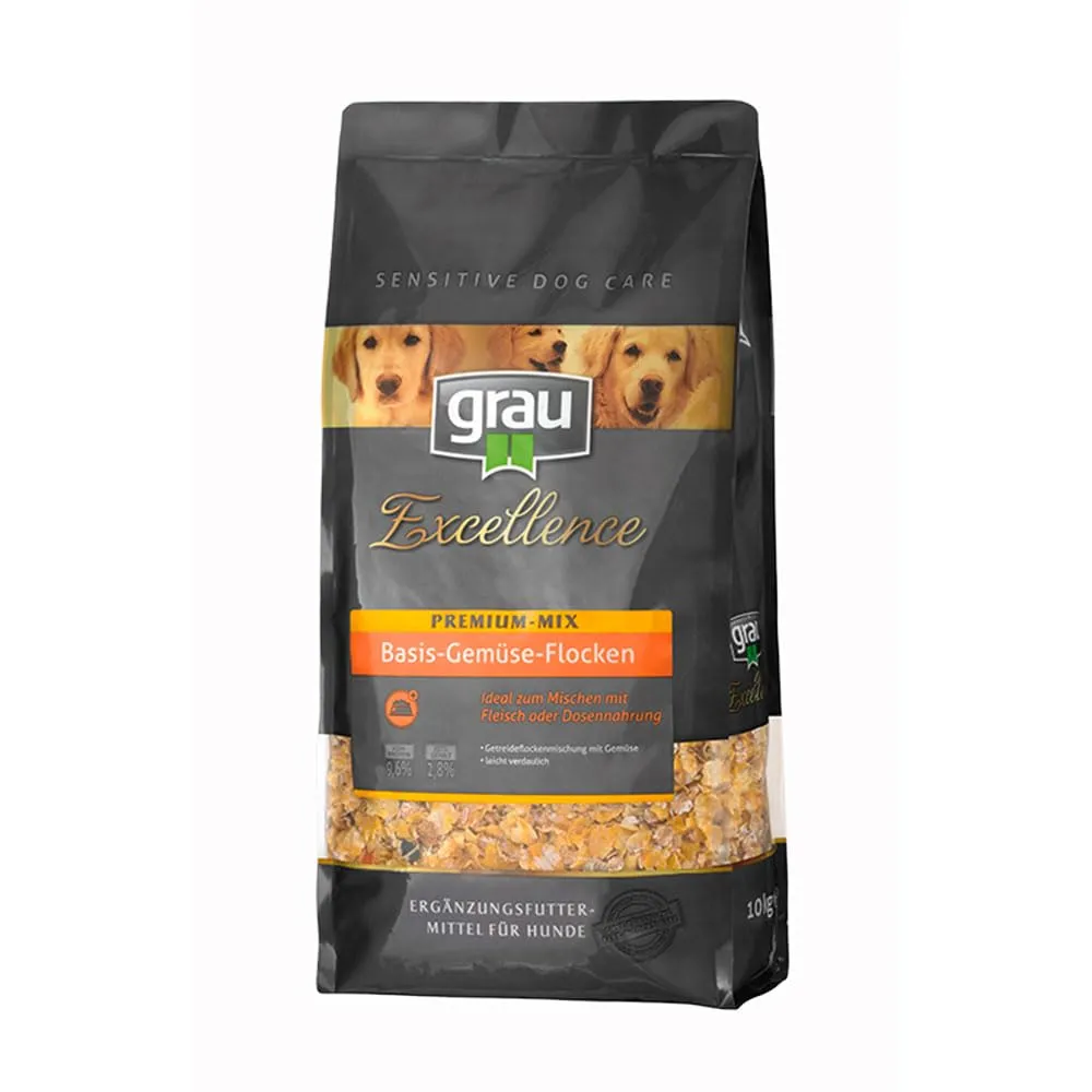GRAU – l'originale – mix di scaglie di cereali con verdure per cani - Exc SDC Premium Mix Base, 1 confezione (1 x 1,5 kg), alimento complementare per cani - immagine 1
