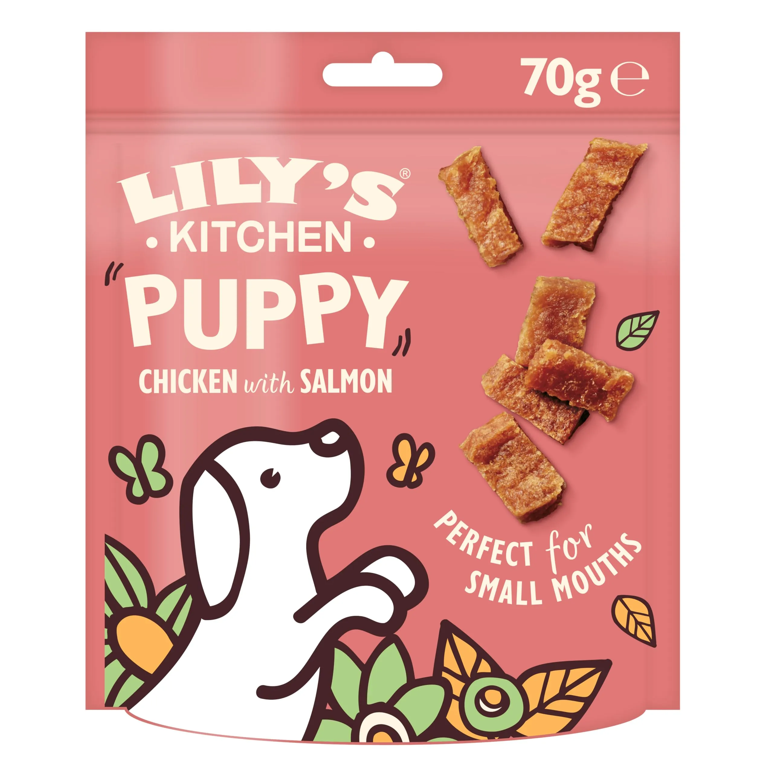 Lily's Kitchen Preparati con ingredienti naturali Bocconcini per cani cuccioli al pollo con salmone Ricetta senza cereali 8 x 70g - immagine 1
