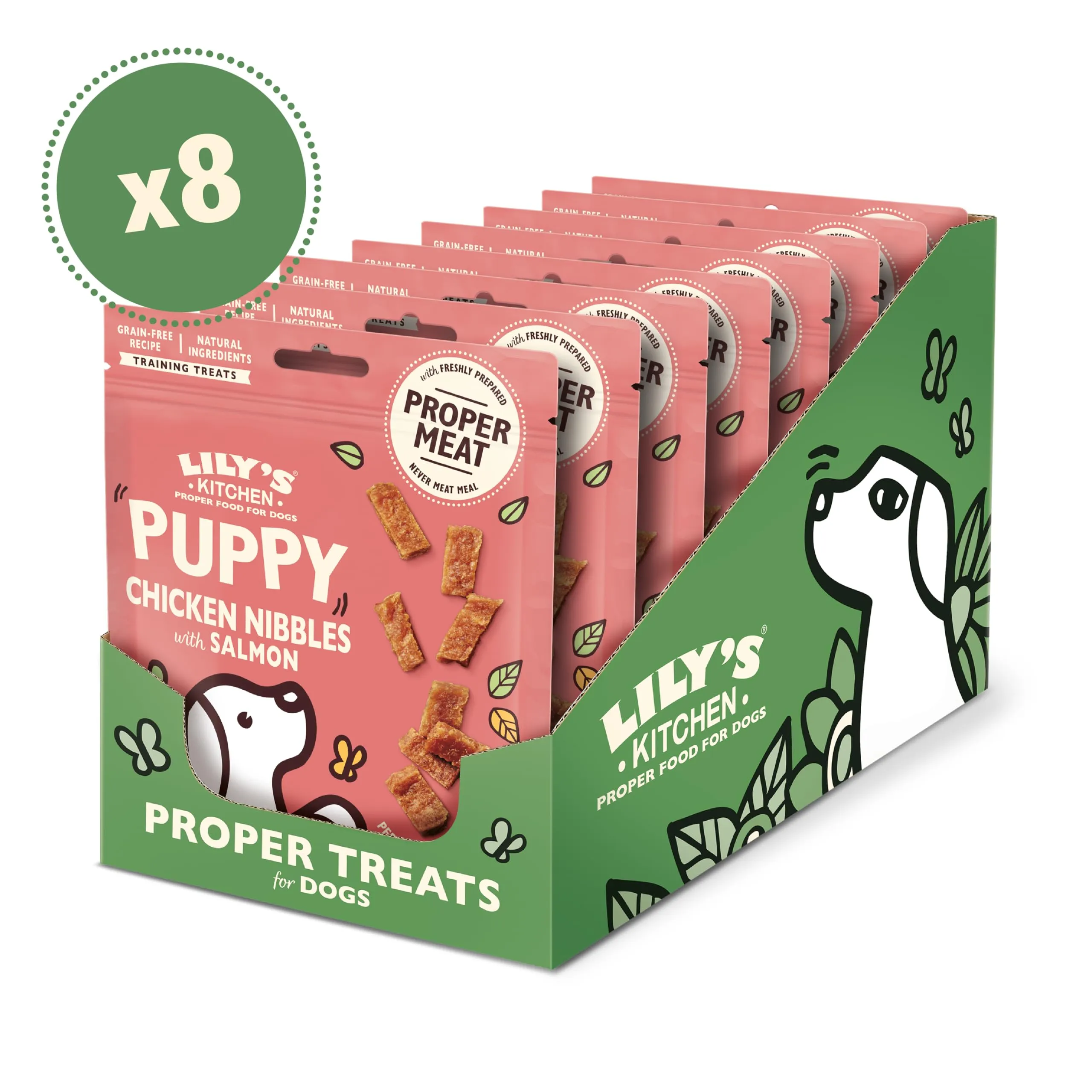 Lily's Kitchen Preparati con ingredienti naturali Bocconcini per cani cuccioli al pollo con salmone Ricetta senza cereali 8 x 70g - immagine 3
