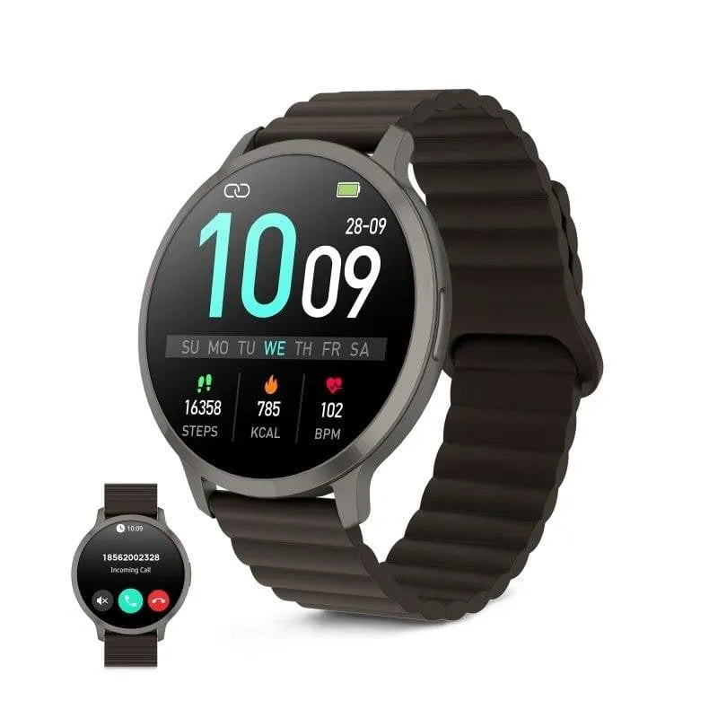 Ksix Core 3 Max Bluetooth 44mm AMOLED Grigio Cinturino Marrone Scuro IP68 7 Giorni - immagine 1