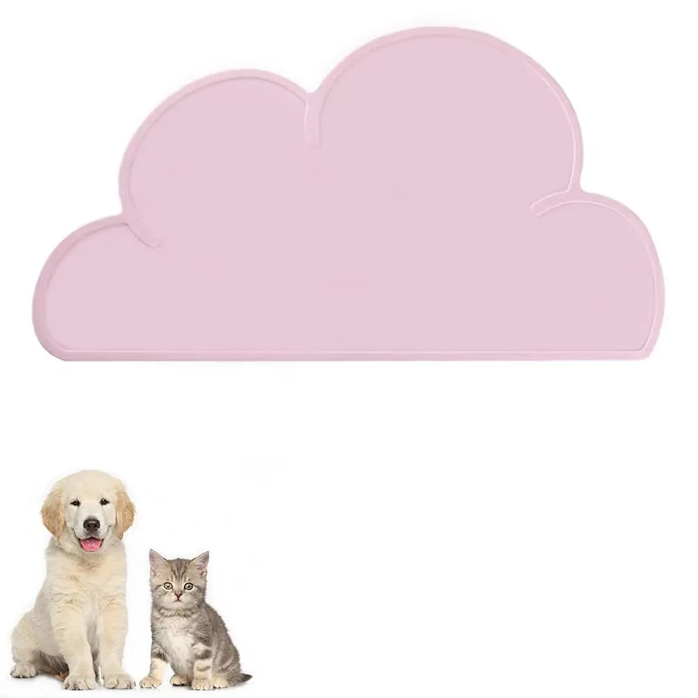 FANJIANG Tappetini Sottociotola per Cani/Gatti, Tappetino per Ciotola di Cibo Antiscivolo per Animali,Perfetto per Proteggere Il Pavimento da Liquidi (Rosa) - immagine 1