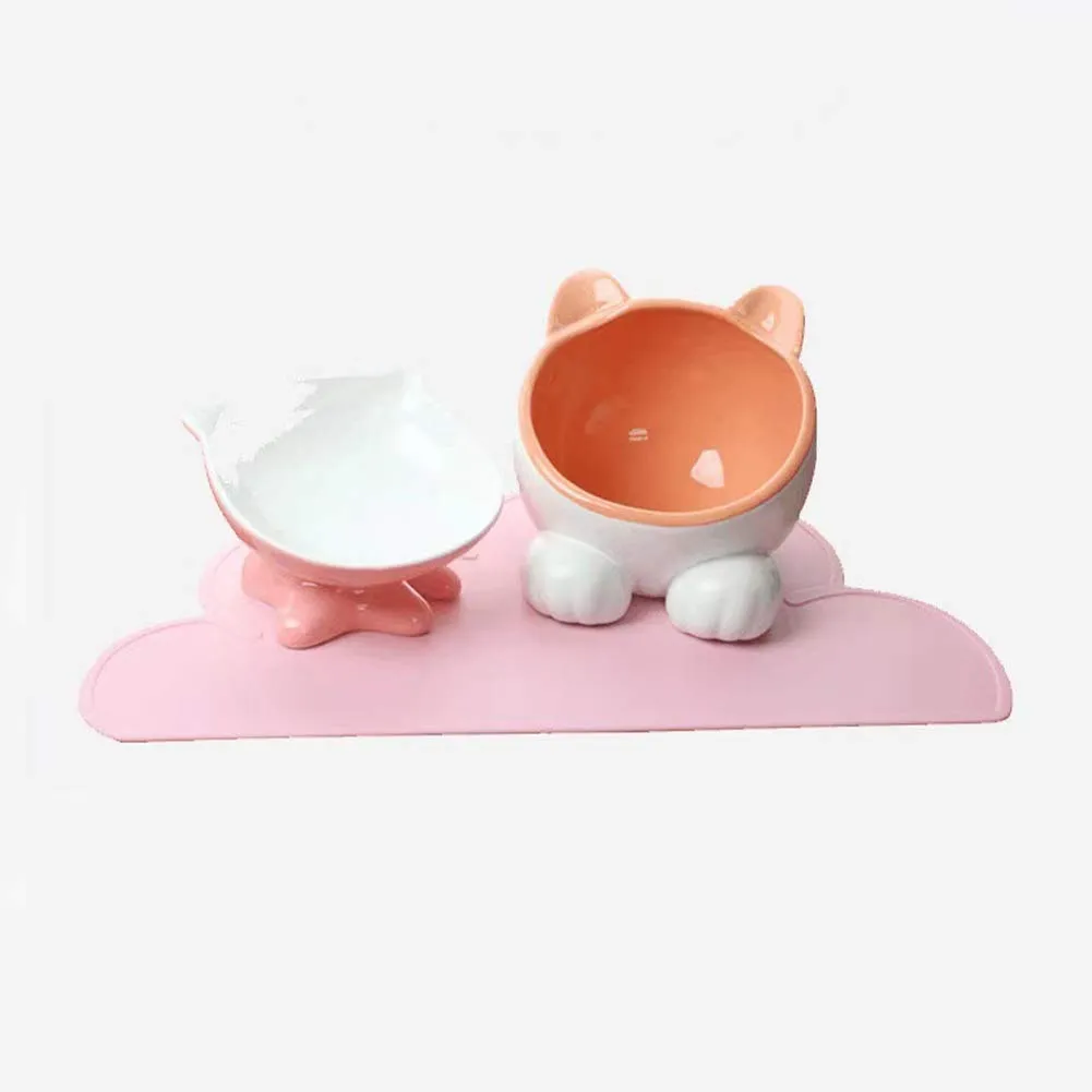 FANJIANG Tappetini Sottociotola per Cani/Gatti, Tappetino per Ciotola di Cibo Antiscivolo per Animali,Perfetto per Proteggere Il Pavimento da Liquidi (Rosa) - immagine 3