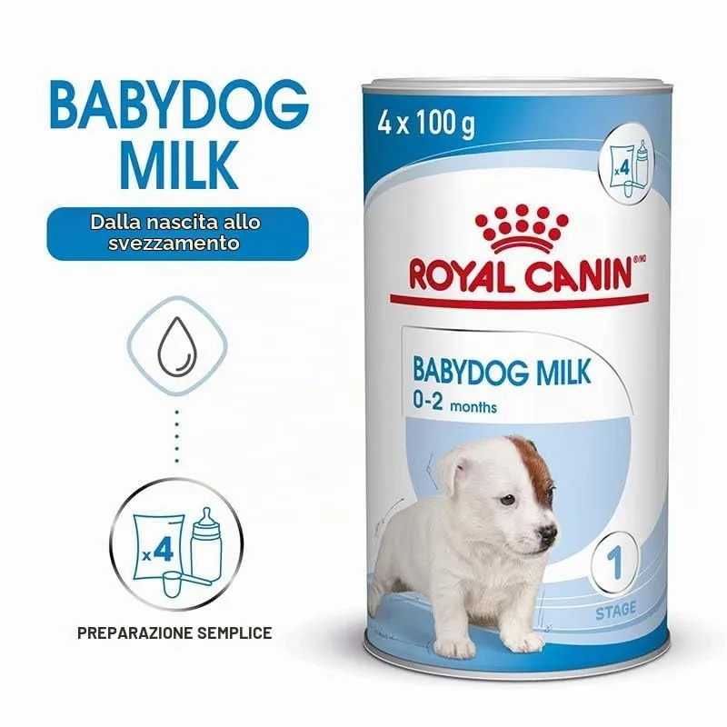 Royal Canin Babydog Milk | Confezione doppia | 2 x 4 x 100 g | Latte in polvere per cuccioli | Per il supporto digestivo | Contenuto di lattosio adeguato | Proteine altamente digeribili - immagine 2