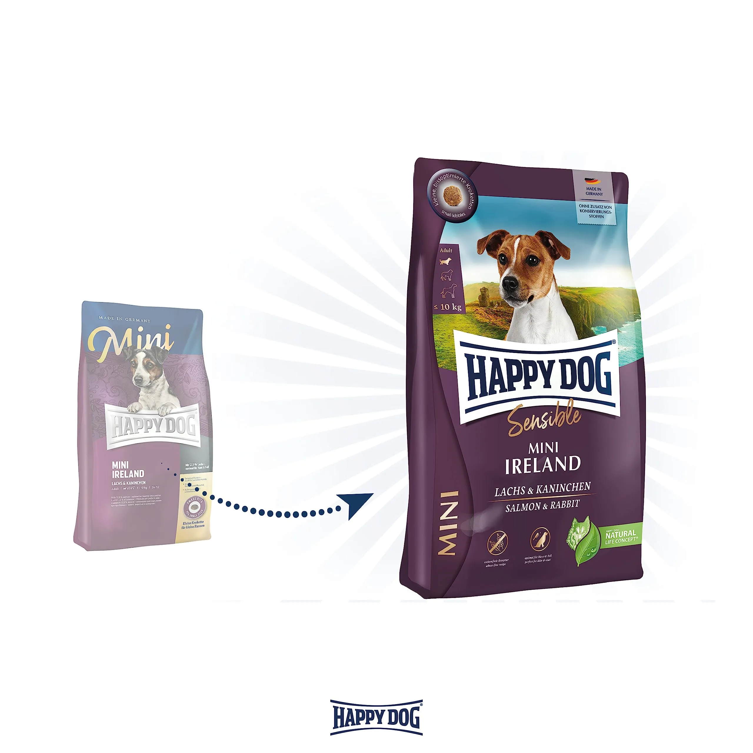 Happy Dog Sensible Mini Ireland Salmone & Coniglio, 4 kg - immagine 2