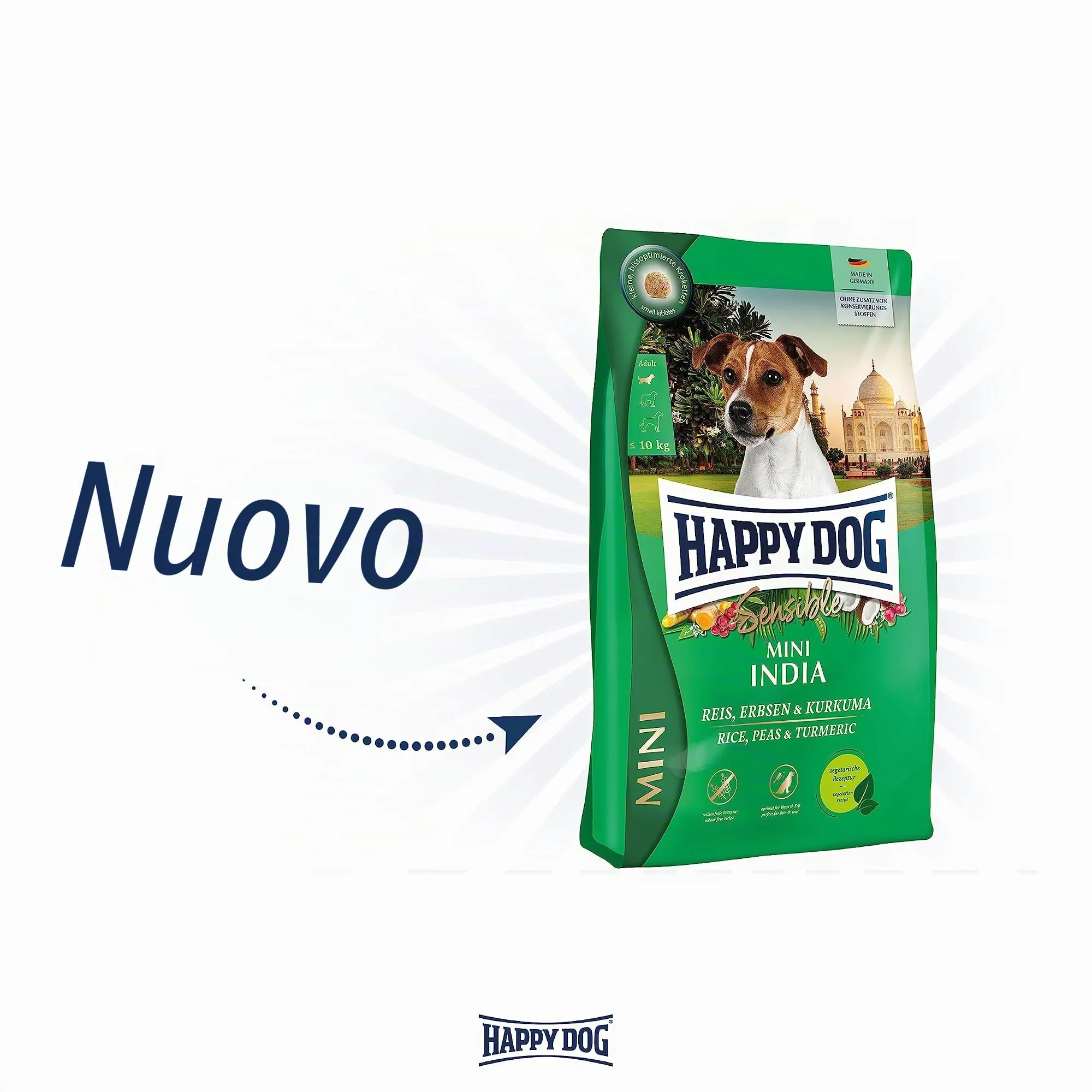Happy Dog Sensible Mini India Vegetariano, 4 kg - immagine 2
