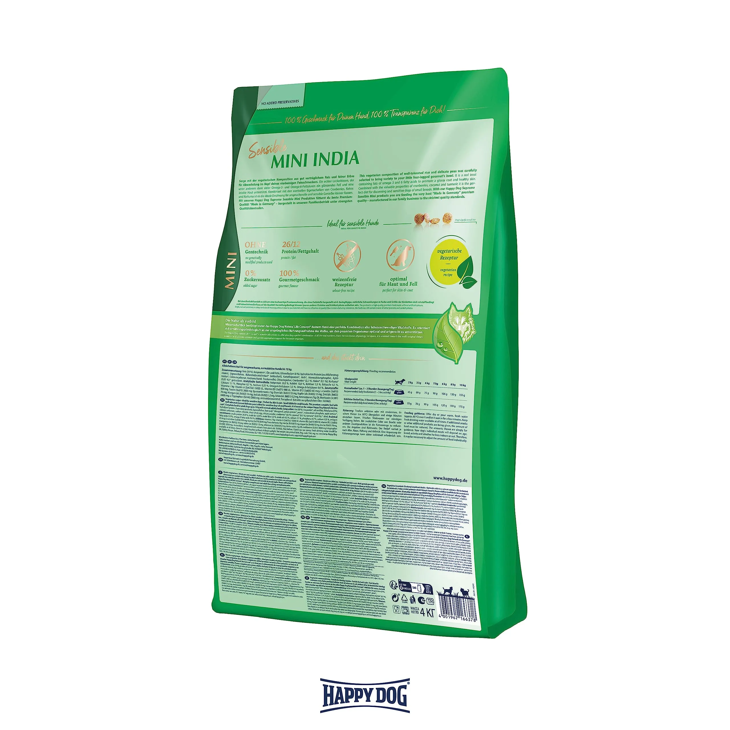 Happy Dog Sensible Mini India Vegetariano, 4 kg - immagine 4