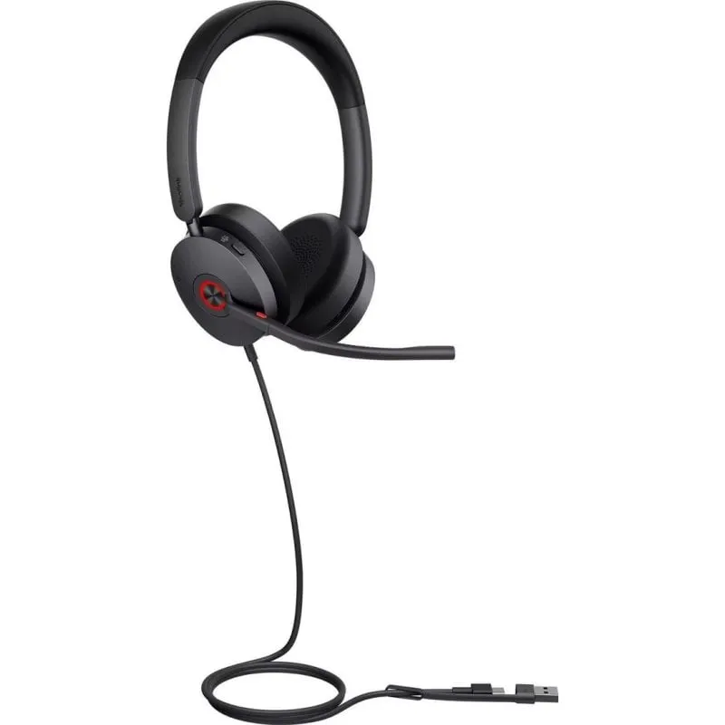 Auricolari Yealink UH48 Dual cablati USB-C per ufficio con Cancellazione Rumore e microfono, neri - immagine 1