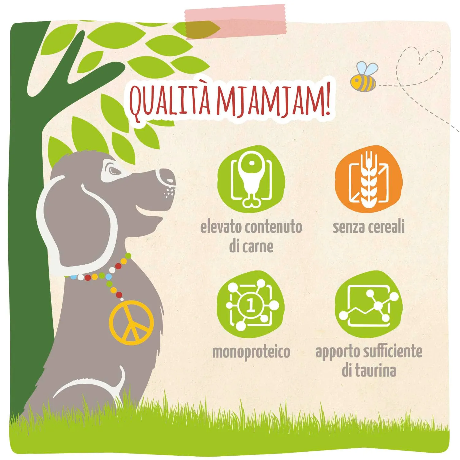 MjAMjAM - Cibo umido premium per cani - naturalmente delizioso - Maiale BIO con zucca, confezione da 6 (6 x 400 g), senza cereali con carne extra - immagine 4