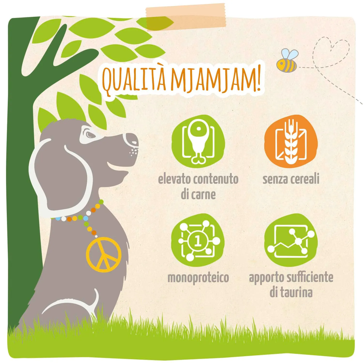MjAMjAM - Cibo umido premium per cani - naturalmente delizioso - pollo BIO con carote, confezione da 6 (6 x 400 g), senza cereali con carne extra - immagine 4
